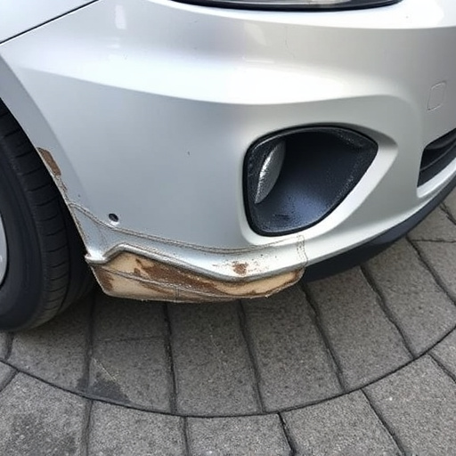 damaged car bumper