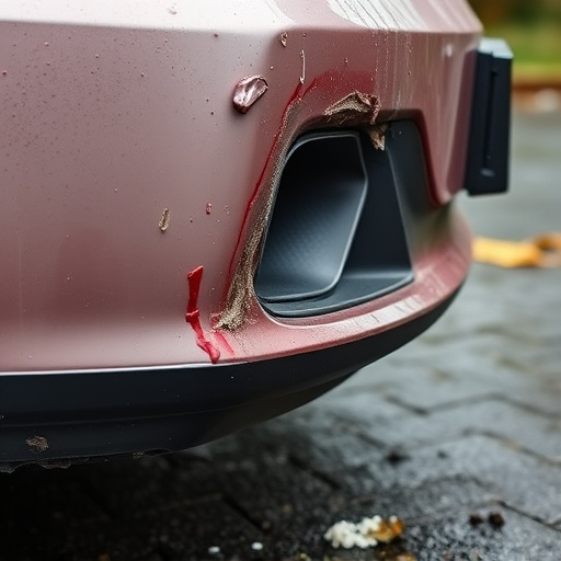 damaged car bumper
