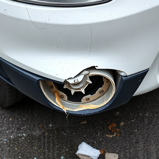 damaged car bumper