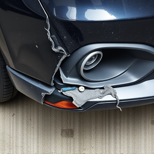 damaged car bumper