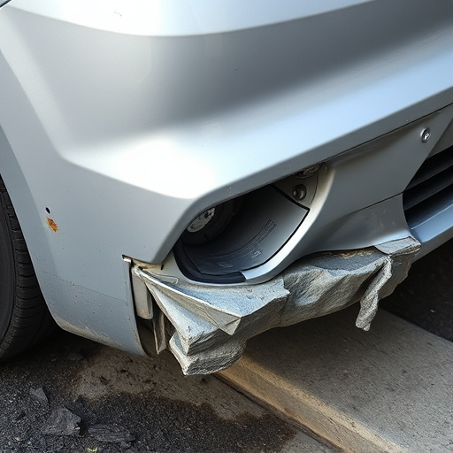 damaged car bumper