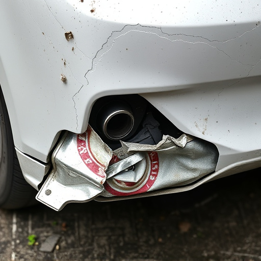 damaged car bumper
