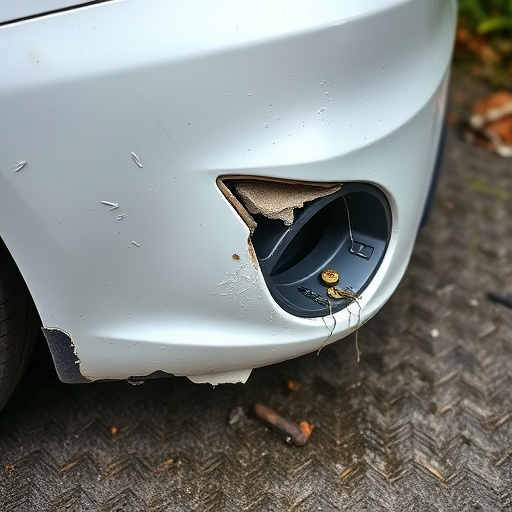 damaged car bumper