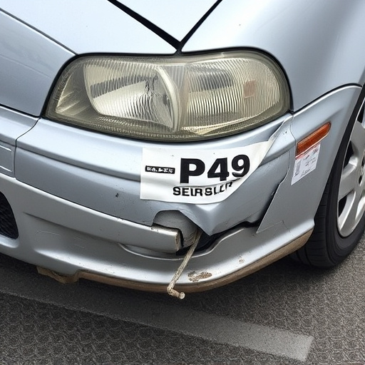 damaged car bumper