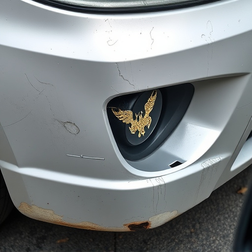 damaged car bumper