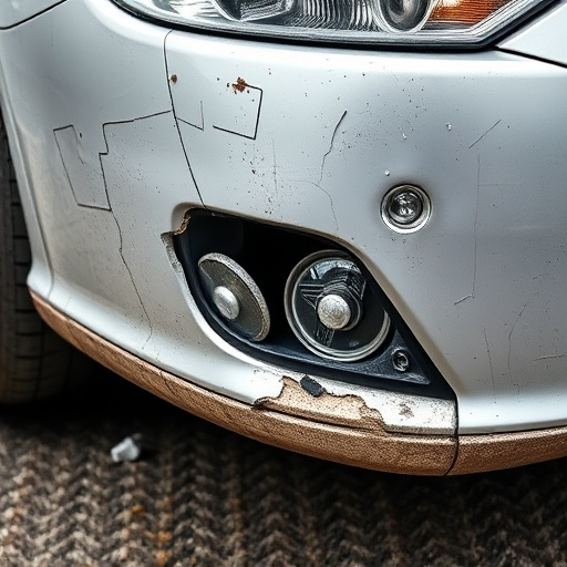damaged car bumper