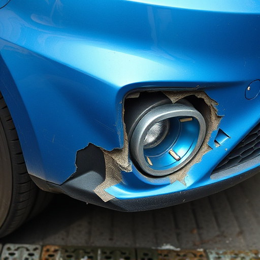 damaged car bumper