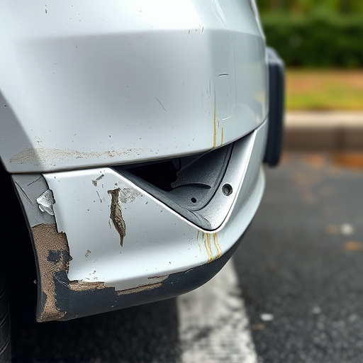 damaged car bumper