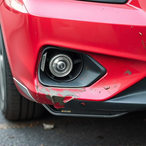 damaged car bumper