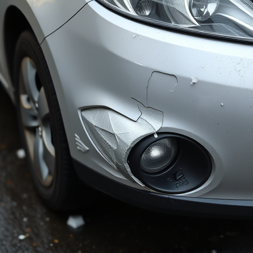 damaged car bumper