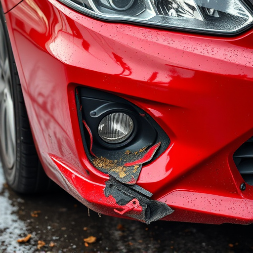 damaged car bumper