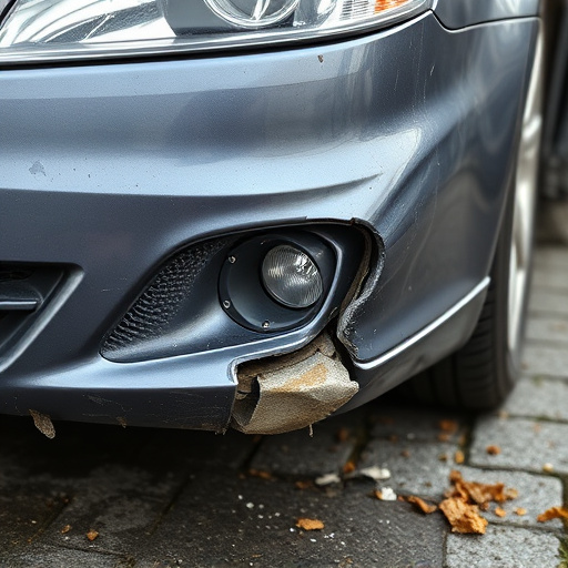 damaged car bumper