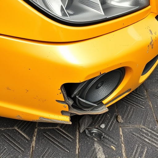 damaged car bumper