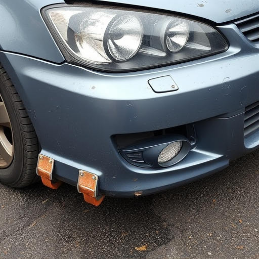 damaged car bumper