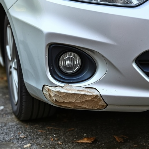 damaged car bumper