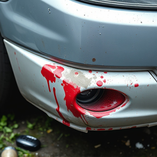 damaged car bumper