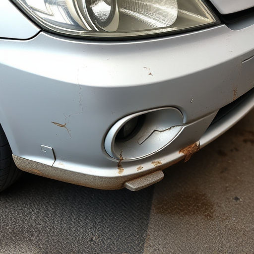 damaged car bumper