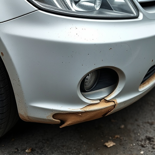 damaged car bumper