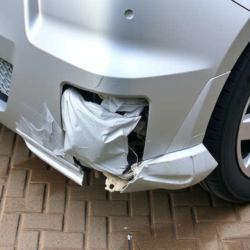 damaged car bumper