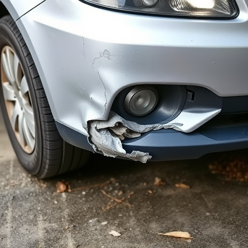 damaged car bumper