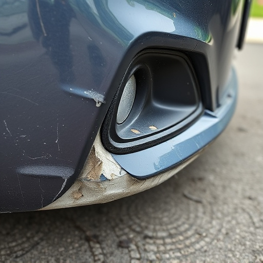 damaged car bumper