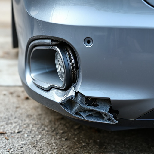 damaged car bumper