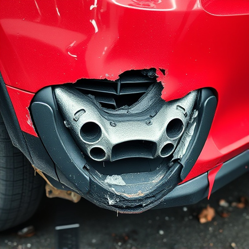 damaged car bumper