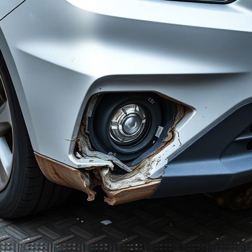 damaged car bumper