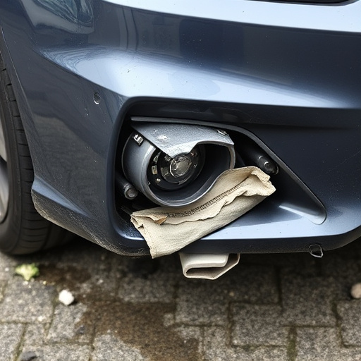 damaged car bumper
