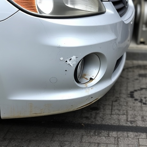damaged car bumper