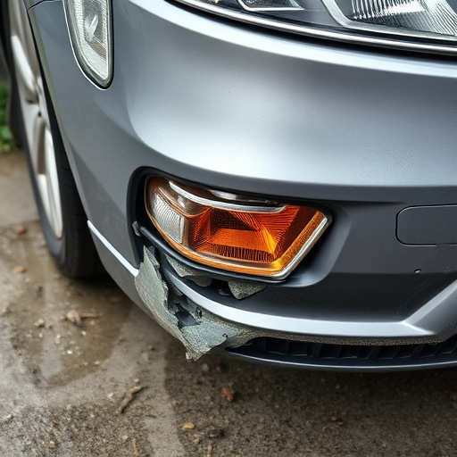 damaged car bumper