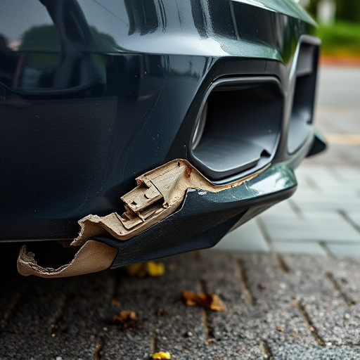 damaged car bumper