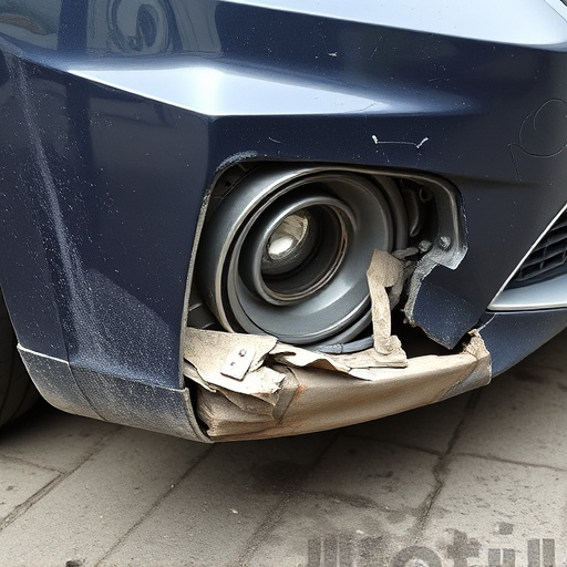 damaged car bumper