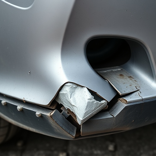 damaged car bumper