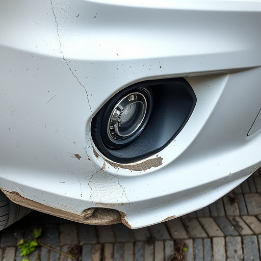 damaged car bumper