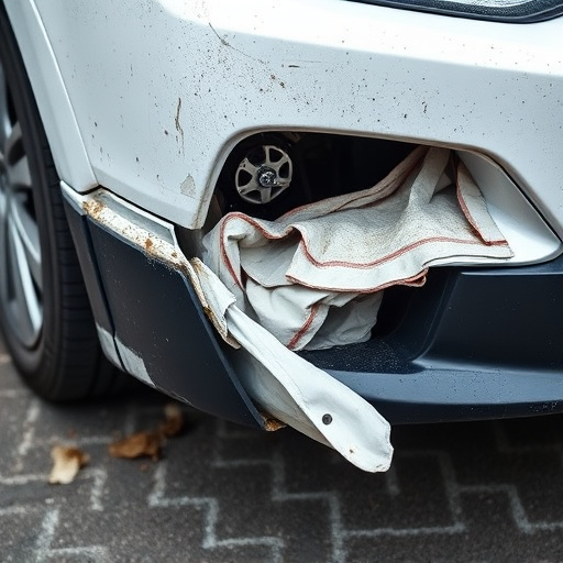 damaged car bumper