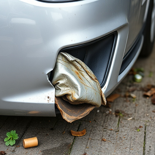damaged car bumper