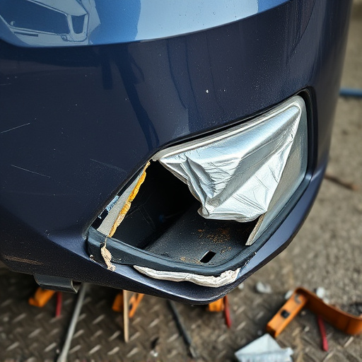 damaged car bumper