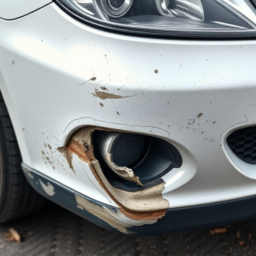 damaged car bumper