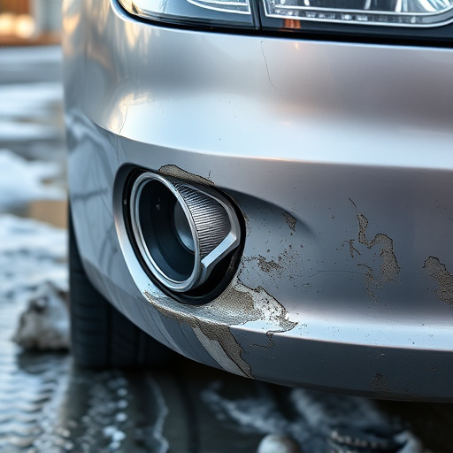 damaged car bumper