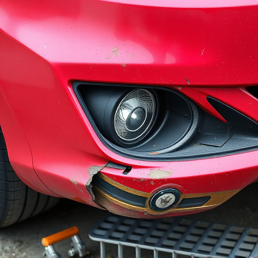 damaged car bumper