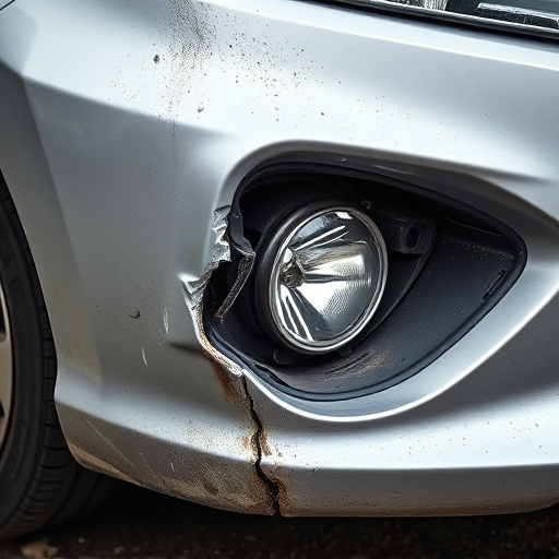 damaged car bumper