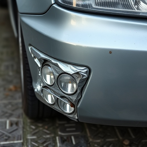 damaged car bumper