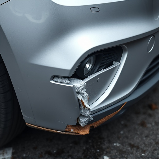 damaged car bumper