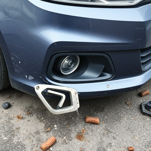 damaged car bumper