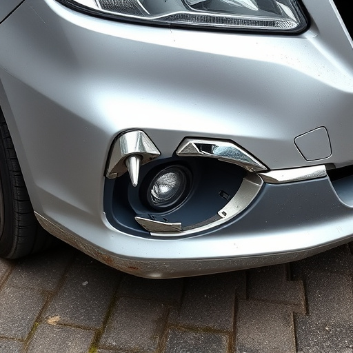 damaged car bumper