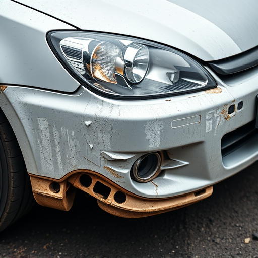 damaged car bumper