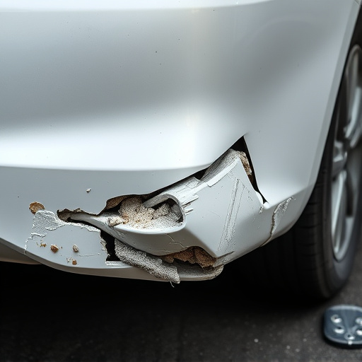 damaged car bumper