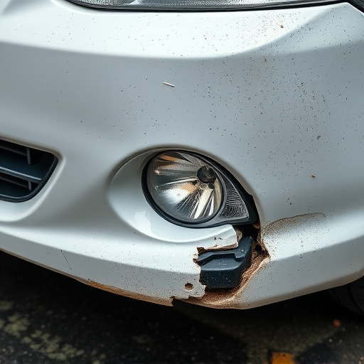 damaged car bumper