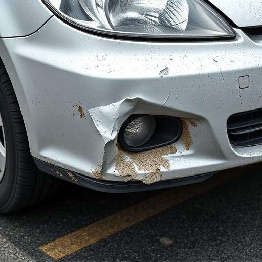 damaged car bumper